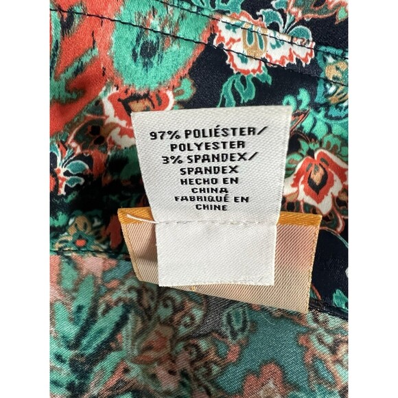 Ruby Rd Jacket Petite Plus Size 2X Artsy Zippered Snap Floral Multicolor Stretch - Picture 12 of 14